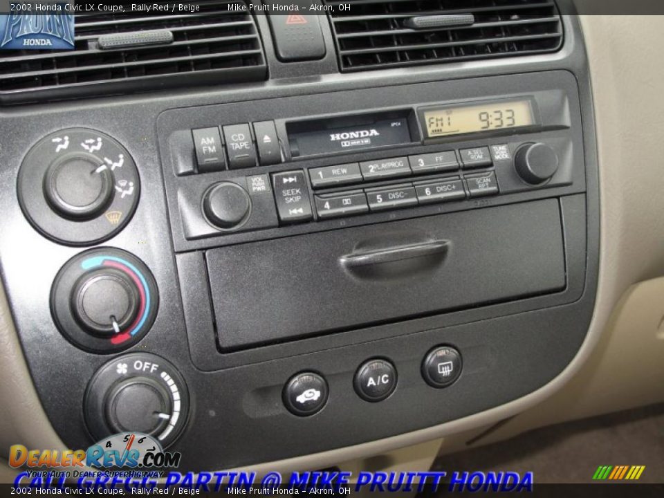 2002 Honda Civic LX Coupe Rally Red / Beige Photo #19