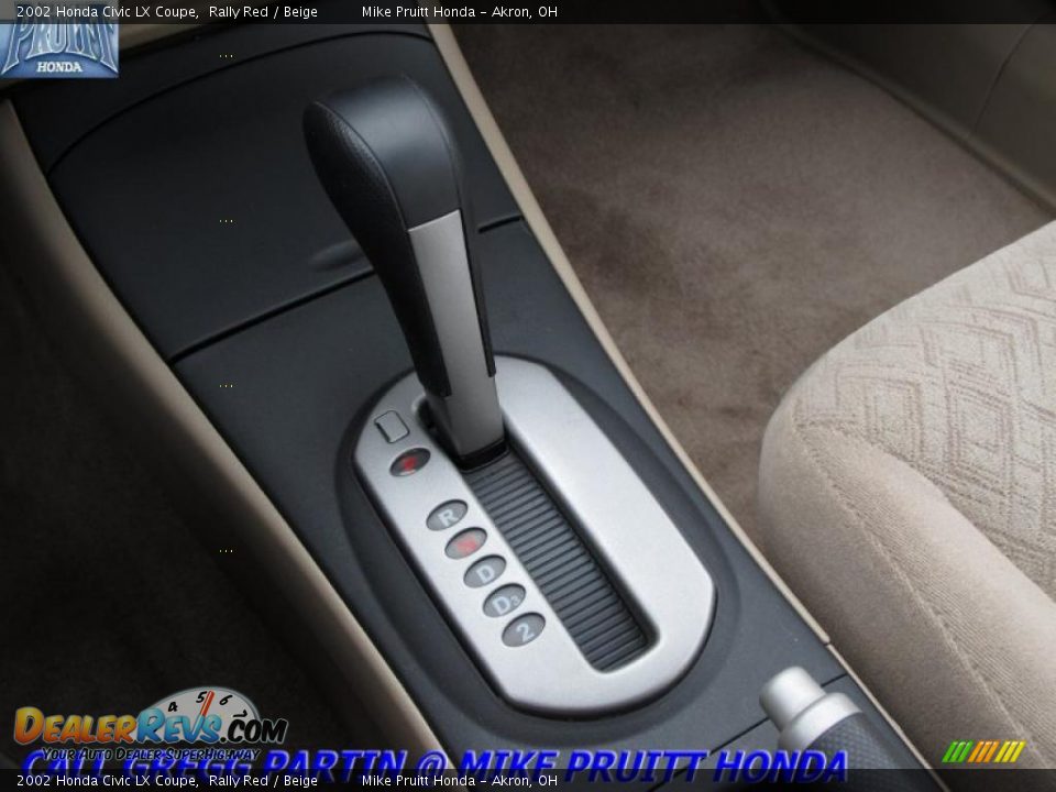 2002 Honda Civic LX Coupe Rally Red / Beige Photo #20