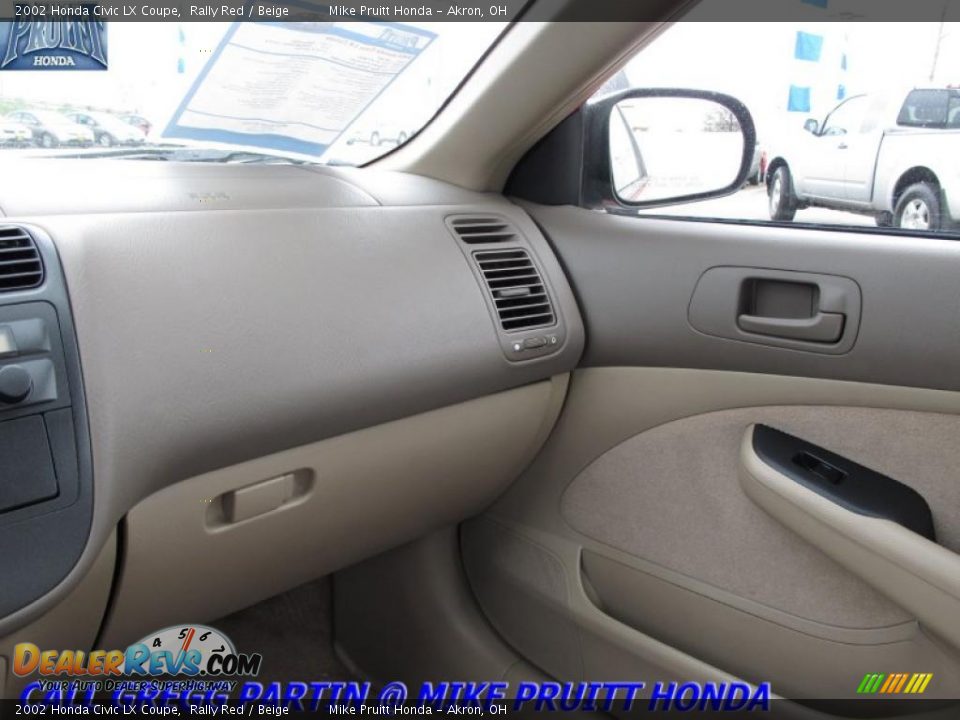 2002 Honda Civic LX Coupe Rally Red / Beige Photo #21