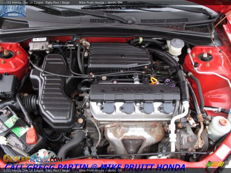 2002 Honda Civic LX Coupe Rally Red / Beige Photo #22