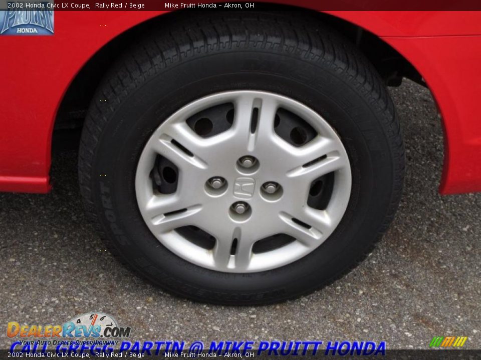 2002 Honda Civic LX Coupe Rally Red / Beige Photo #24
