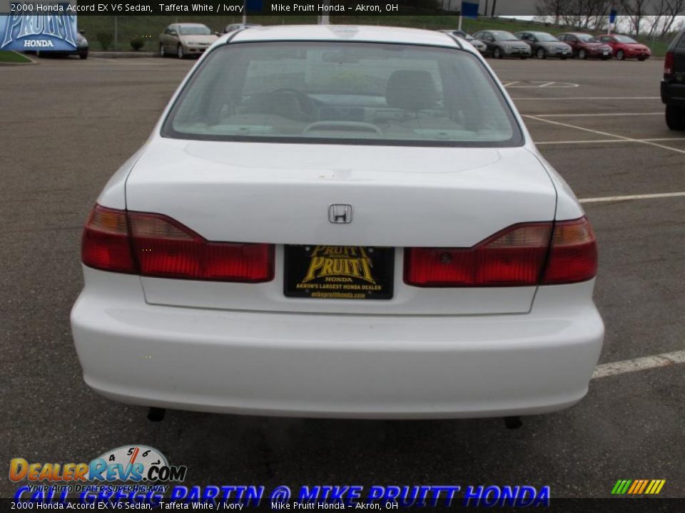 2000 Honda Accord EX V6 Sedan Taffeta White / Ivory Photo #8