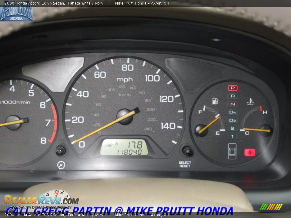 2000 Honda Accord EX V6 Sedan Taffeta White / Ivory Photo #16