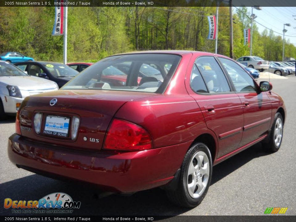 2005 Nissan Sentra 1.8 S Inferno Red / Taupe Photo #3
