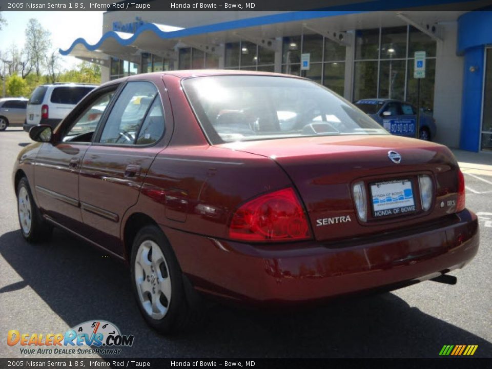 2005 Nissan Sentra 1.8 S Inferno Red / Taupe Photo #5