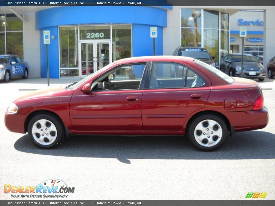 2005 Nissan Sentra 1.8 S Inferno Red / Taupe Photo #6