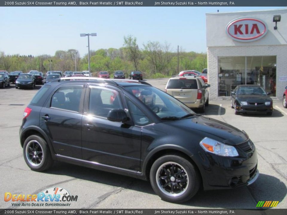 2008 Suzuki SX4 Crossover Touring AWD Black Pearl Metallic / SWT Black/Red Photo #1