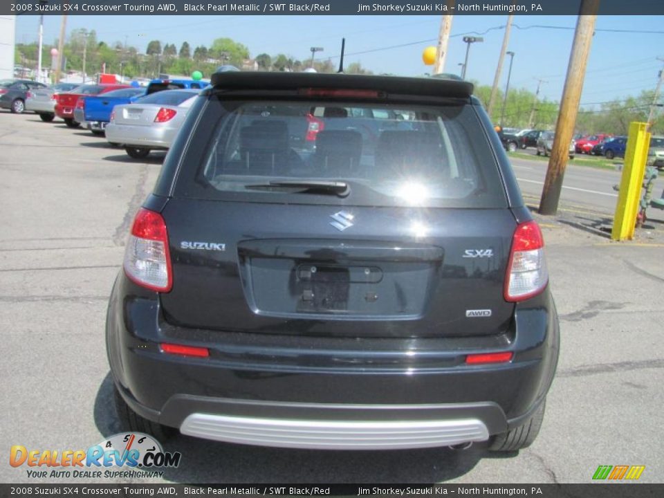 2008 Suzuki SX4 Crossover Touring AWD Black Pearl Metallic / SWT Black/Red Photo #4