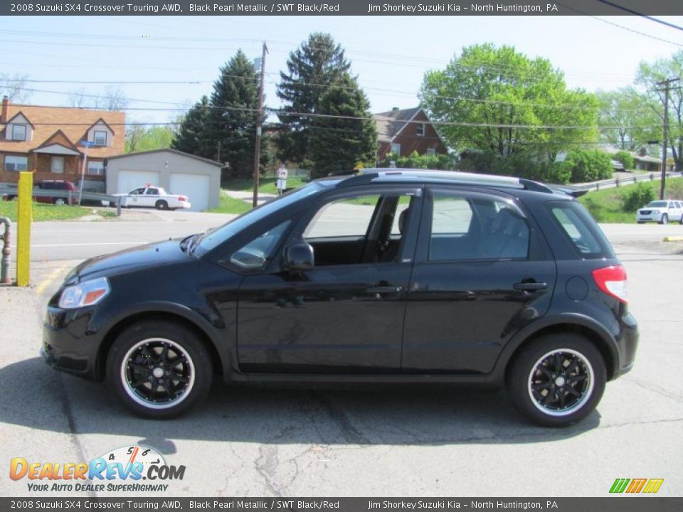 2008 Suzuki SX4 Crossover Touring AWD Black Pearl Metallic / SWT Black/Red Photo #5