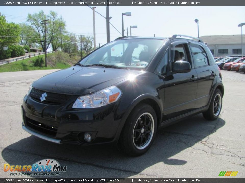 2008 Suzuki SX4 Crossover Touring AWD Black Pearl Metallic / SWT Black/Red Photo #6