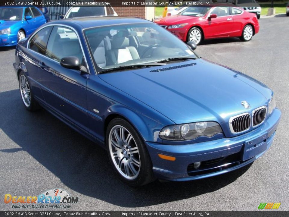 2002 BMW 3 Series 325i Coupe Topaz Blue Metallic / Grey Photo #1