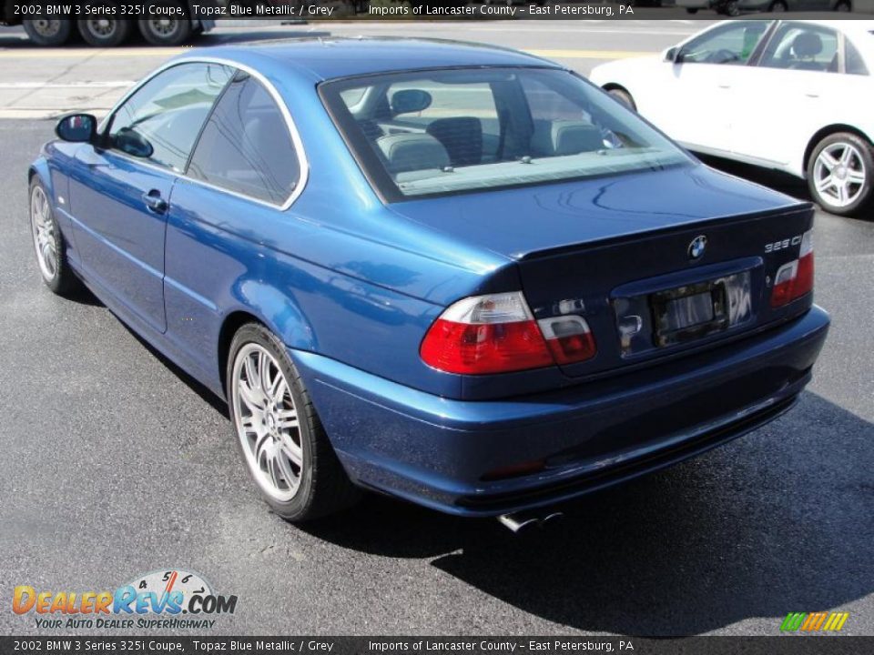 2002 BMW 3 Series 325i Coupe Topaz Blue Metallic / Grey Photo #3