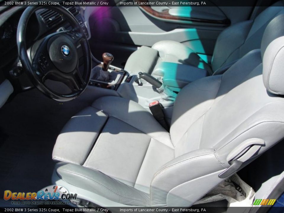 2002 BMW 3 Series 325i Coupe Topaz Blue Metallic / Grey Photo #5