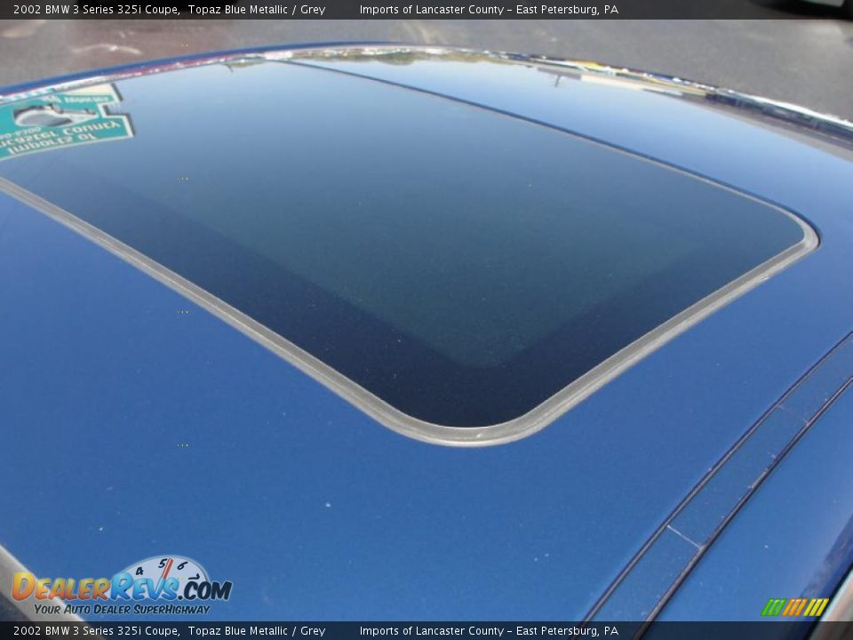 2002 BMW 3 Series 325i Coupe Topaz Blue Metallic / Grey Photo #6