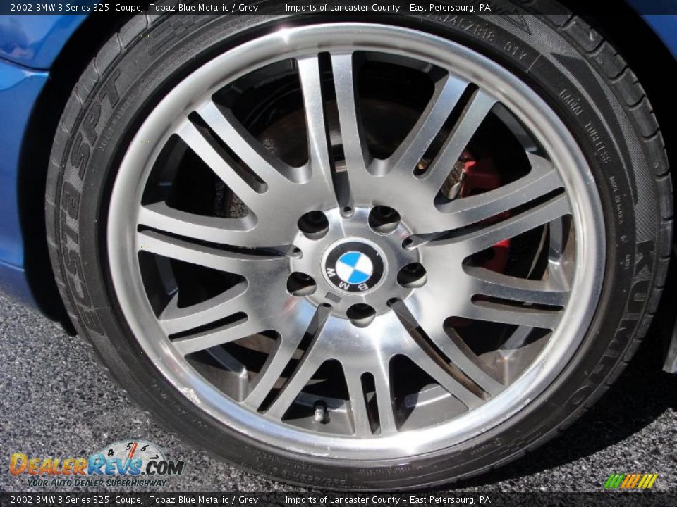 2002 BMW 3 Series 325i Coupe Topaz Blue Metallic / Grey Photo #7