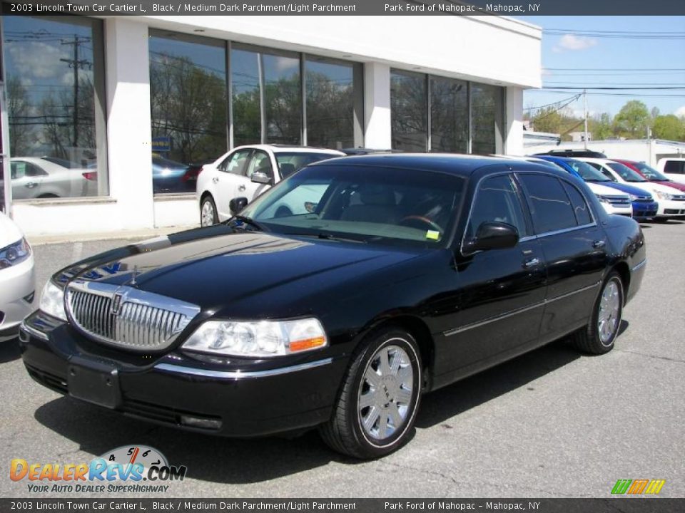 2003 Lincoln Town Car Cartier L Black / Medium Dark Parchment/Light