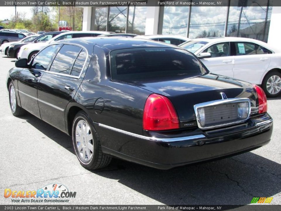 2003 Lincoln Town Car Cartier L Black / Medium Dark Parchment/Light Parchment Photo #3