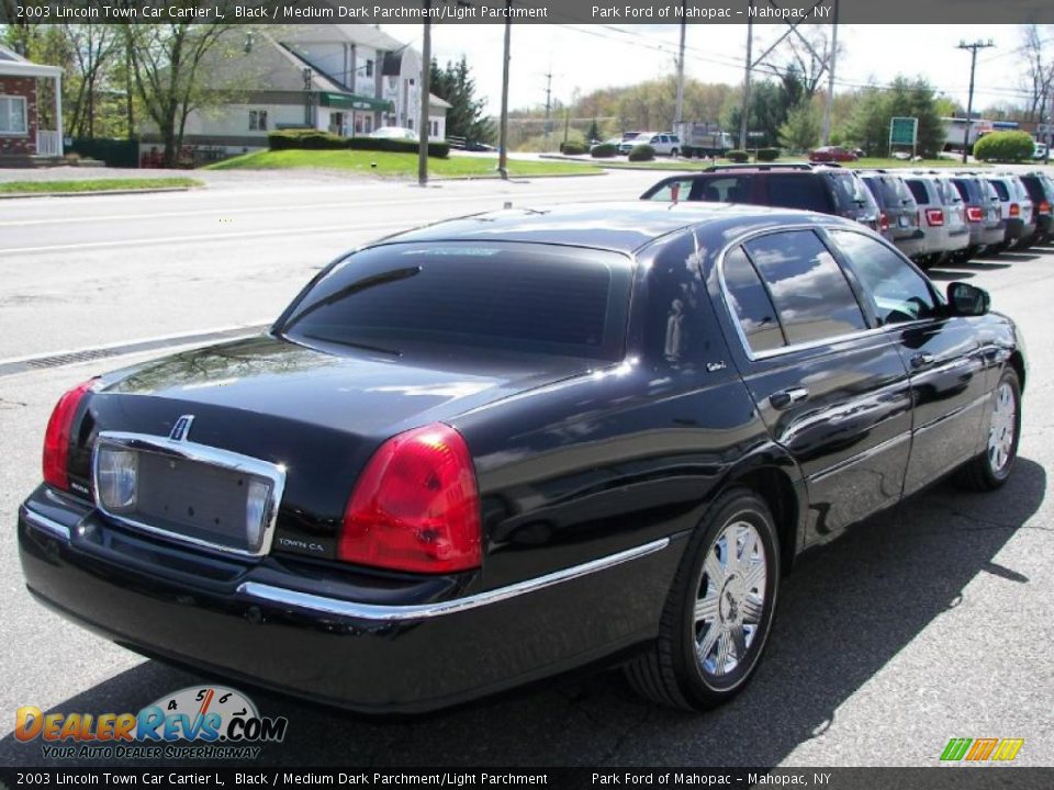2003 Lincoln Town Car Cartier L Black / Medium Dark Parchment/Light Parchment Photo #6