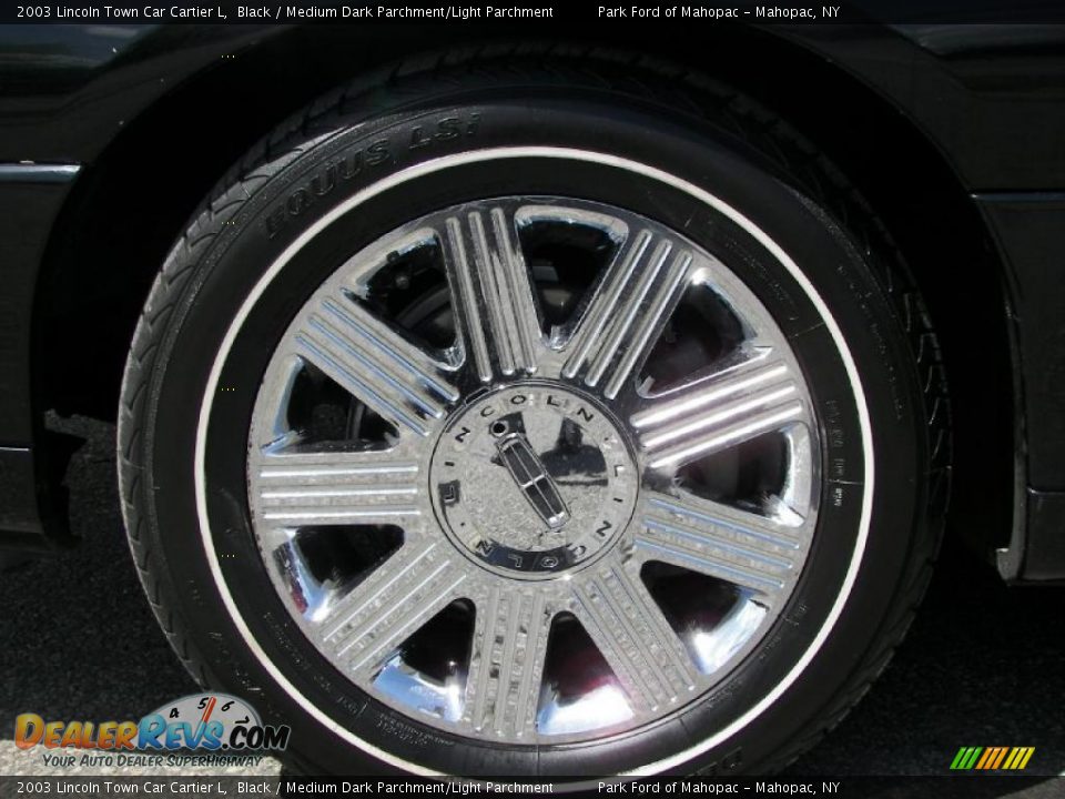 2003 Lincoln Town Car Cartier L Black / Medium Dark Parchment/Light Parchment Photo #13