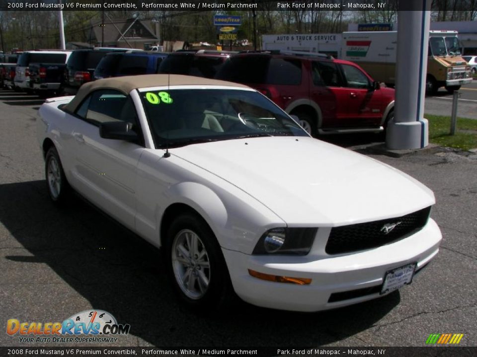 2008 Ford Mustang V6 Premium Convertible Performance White / Medium Parchment Photo #6