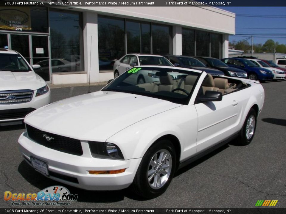 2008 Ford Mustang V6 Premium Convertible Performance White / Medium Parchment Photo #19