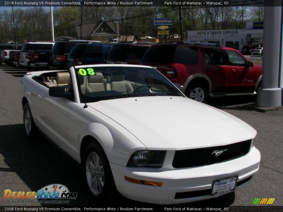 2008 Ford Mustang V6 Premium Convertible Performance White / Medium Parchment Photo #22