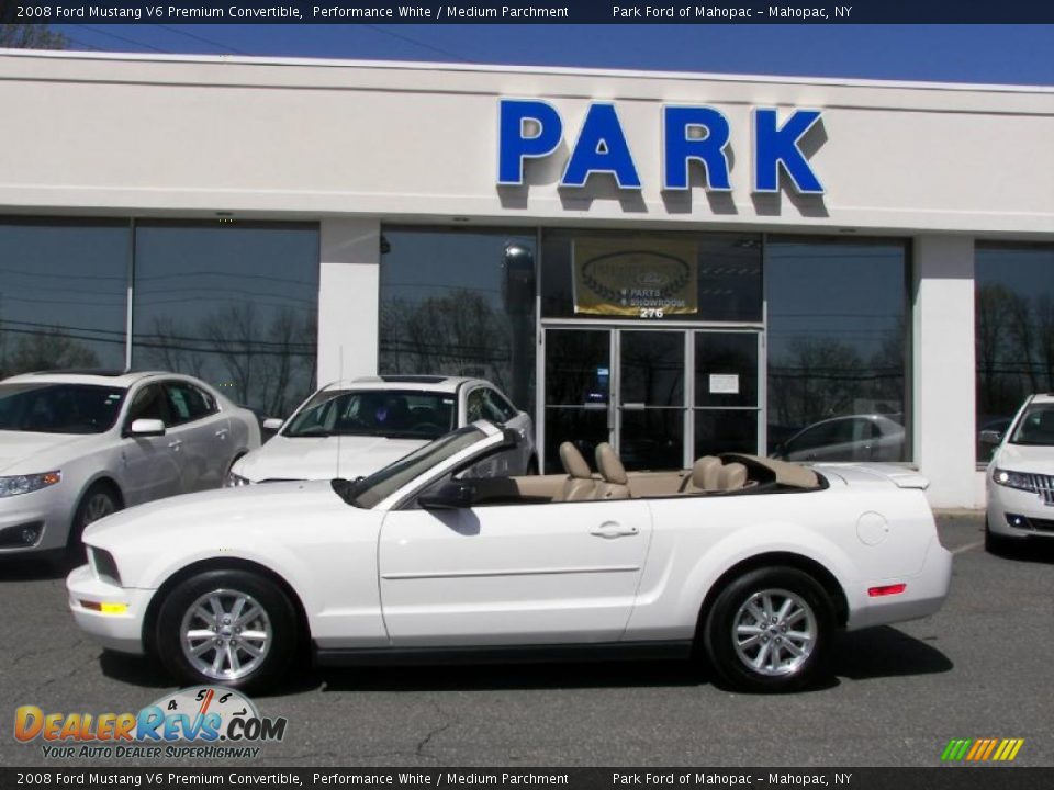 2008 Ford Mustang V6 Premium Convertible Performance White / Medium Parchment Photo #23