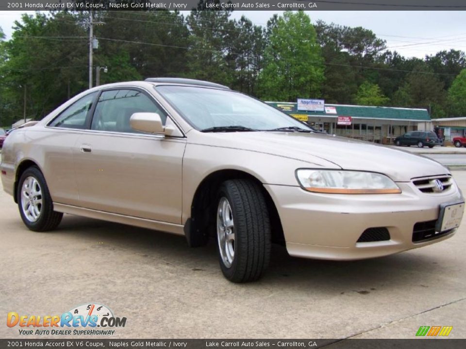 2001 Honda Accord EX V6 Coupe Naples Gold Metallic / Ivory Photo #2