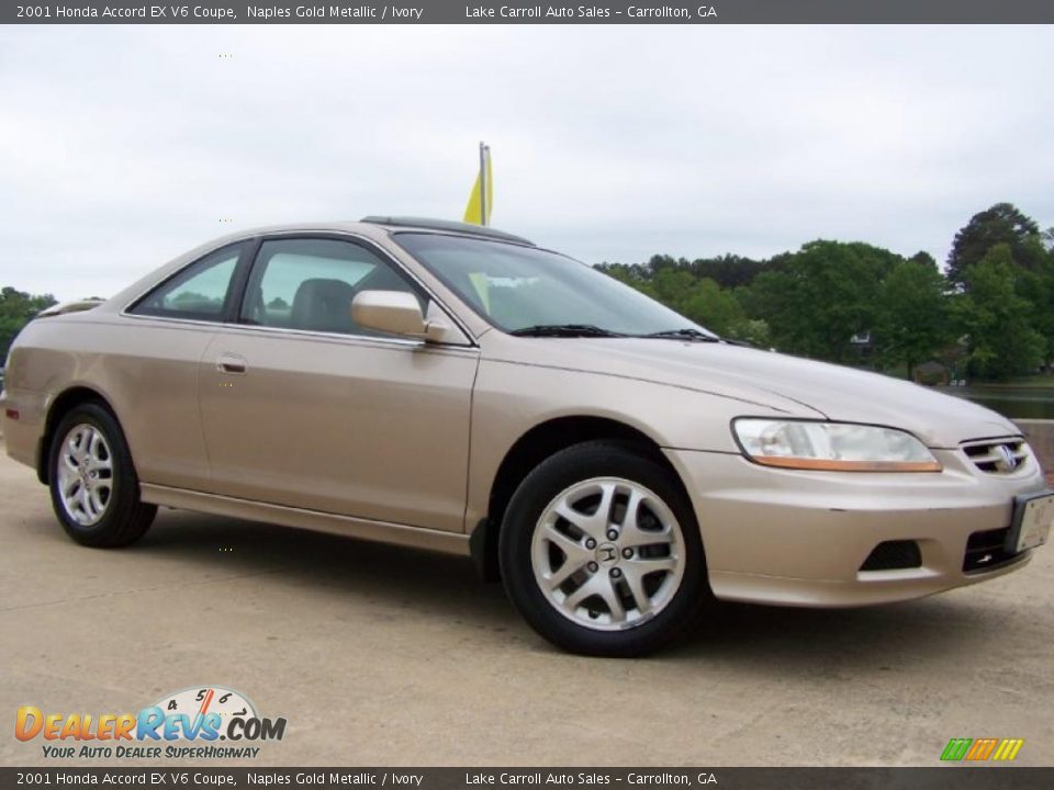 2001 Honda Accord EX V6 Coupe Naples Gold Metallic / Ivory Photo #11
