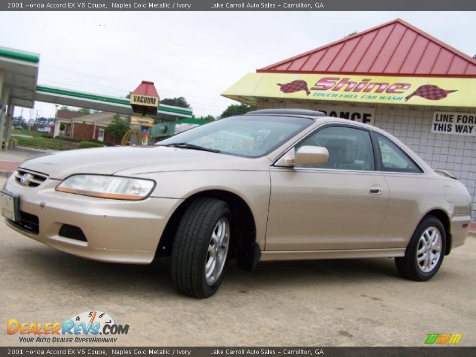2001 Honda Accord EX V6 Coupe Naples Gold Metallic / Ivory Photo #12