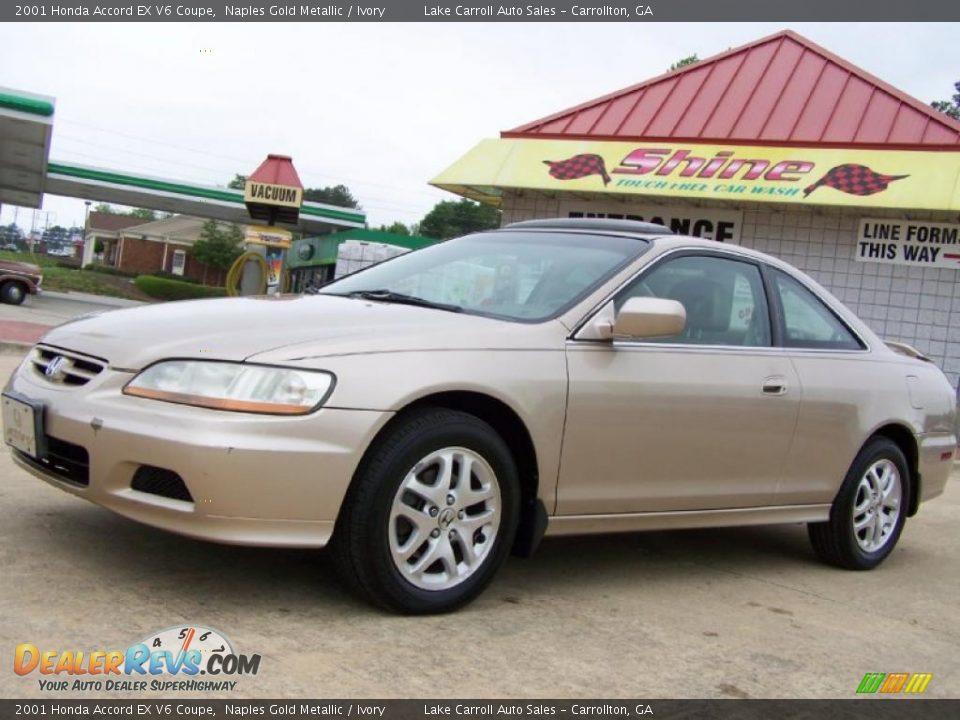 2001 Honda Accord EX V6 Coupe Naples Gold Metallic / Ivory Photo #13