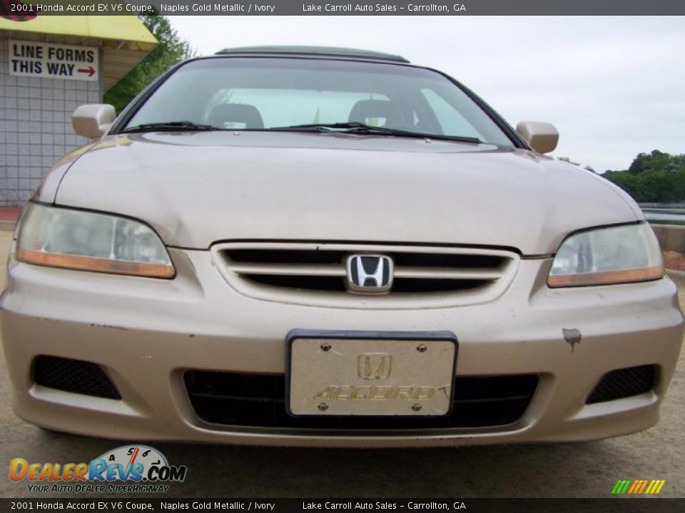 2001 Honda Accord EX V6 Coupe Naples Gold Metallic / Ivory Photo #14