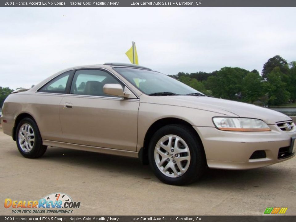 2001 Honda Accord EX V6 Coupe Naples Gold Metallic / Ivory Photo #15
