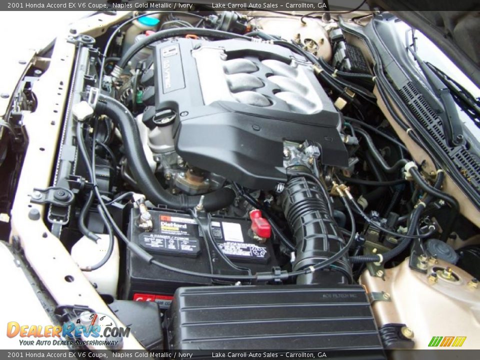 2001 Honda Accord EX V6 Coupe Naples Gold Metallic / Ivory Photo #25