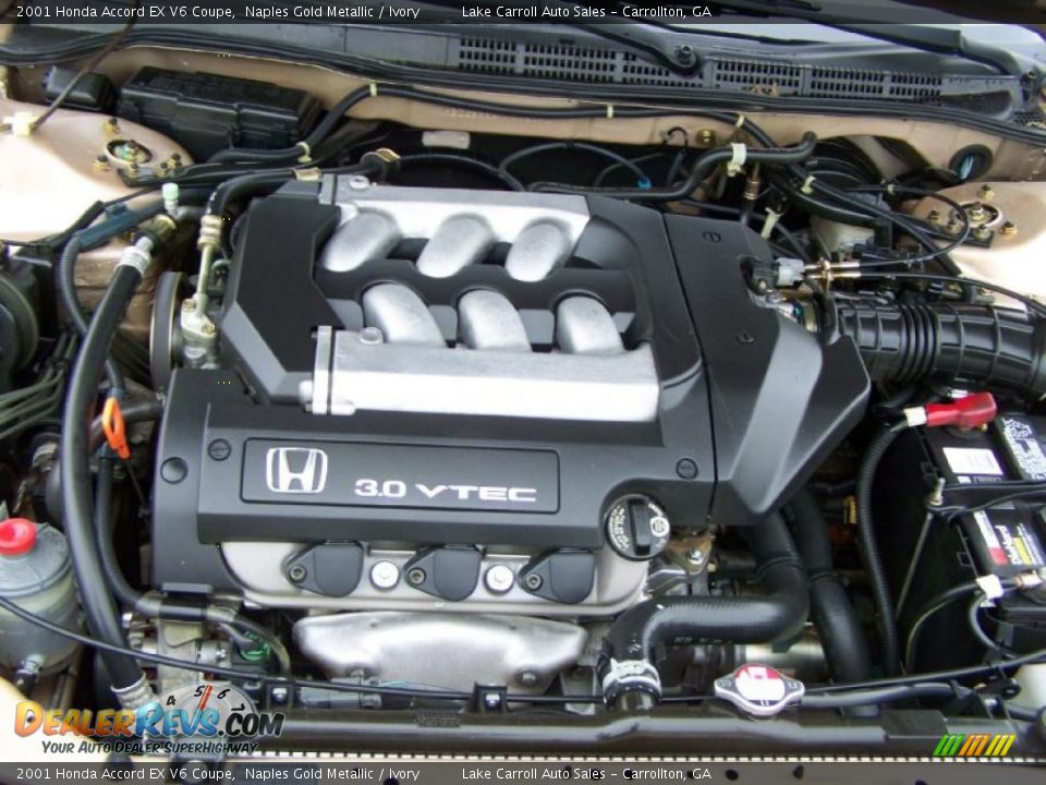 2001 Honda Accord EX V6 Coupe Naples Gold Metallic / Ivory Photo #27
