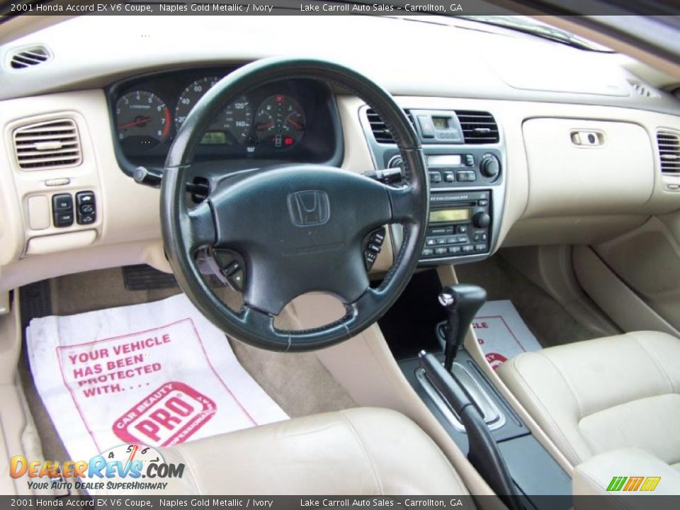 2001 Honda Accord EX V6 Coupe Naples Gold Metallic / Ivory Photo #31