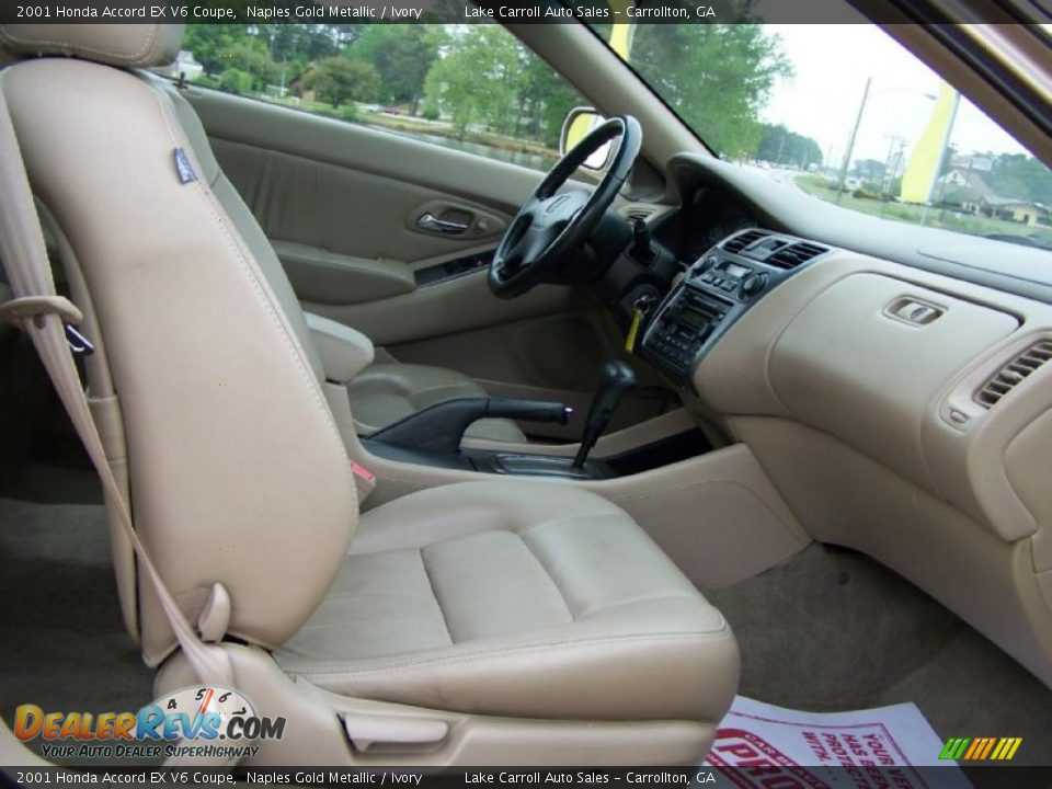 2001 Honda Accord EX V6 Coupe Naples Gold Metallic / Ivory Photo #36