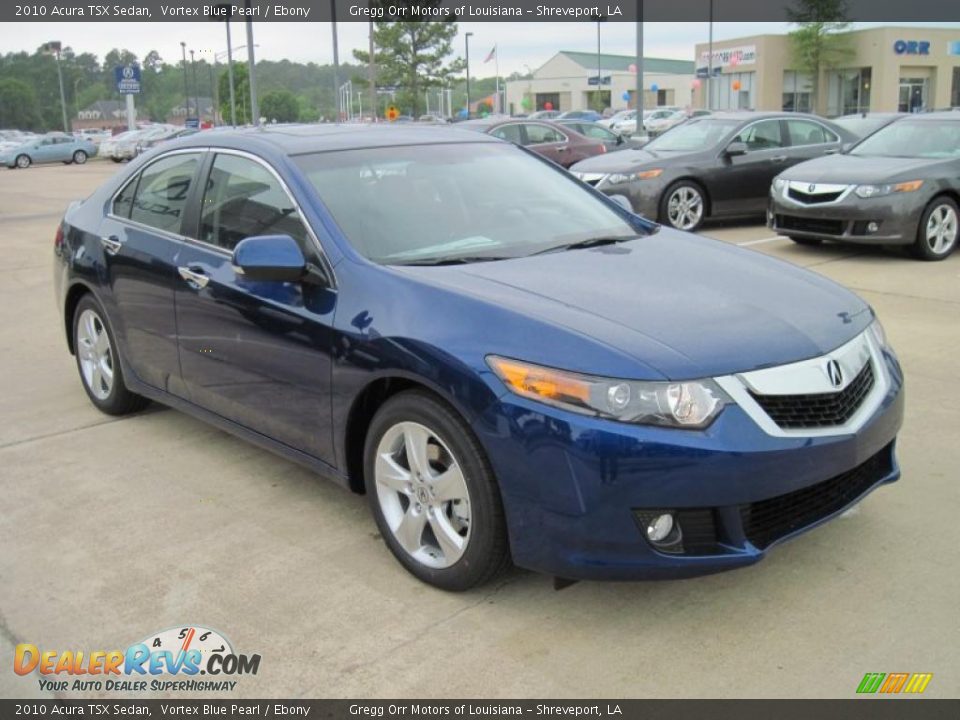 2010 Acura TSX Sedan Vortex Blue Pearl / Ebony Photo #2