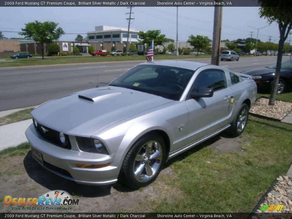 2009 Ford Mustang GT Premium Coupe Brilliant Silver Metallic / Dark Charcoal Photo #1