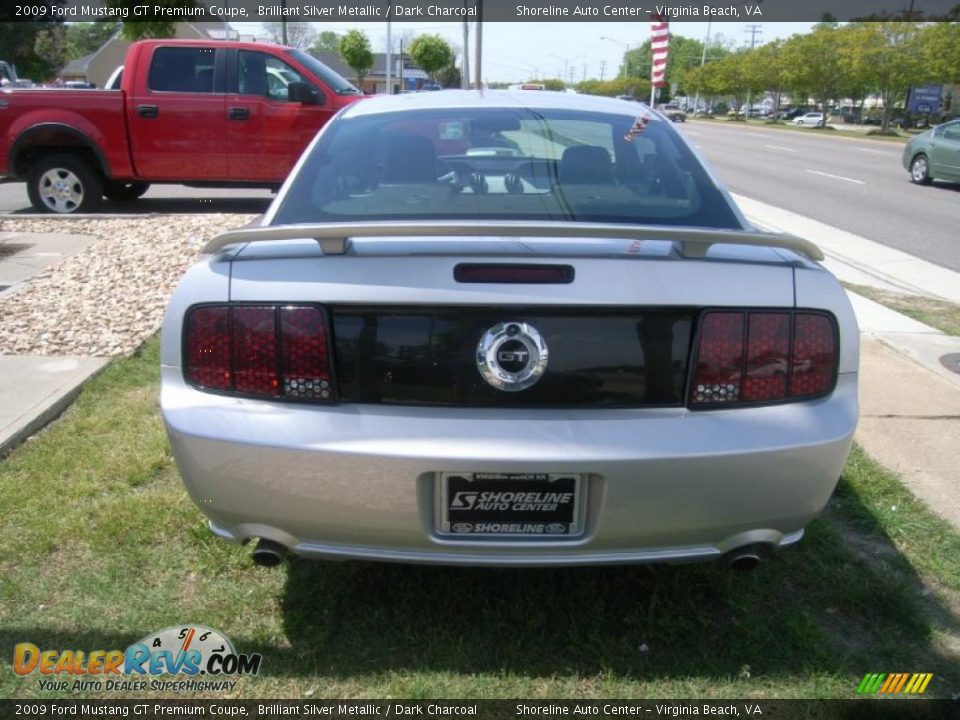 2009 Ford Mustang GT Premium Coupe Brilliant Silver Metallic / Dark Charcoal Photo #4