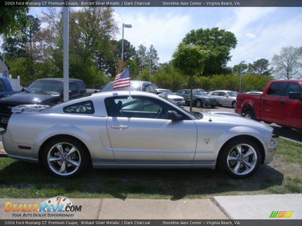 2009 Ford Mustang GT Premium Coupe Brilliant Silver Metallic / Dark Charcoal Photo #6