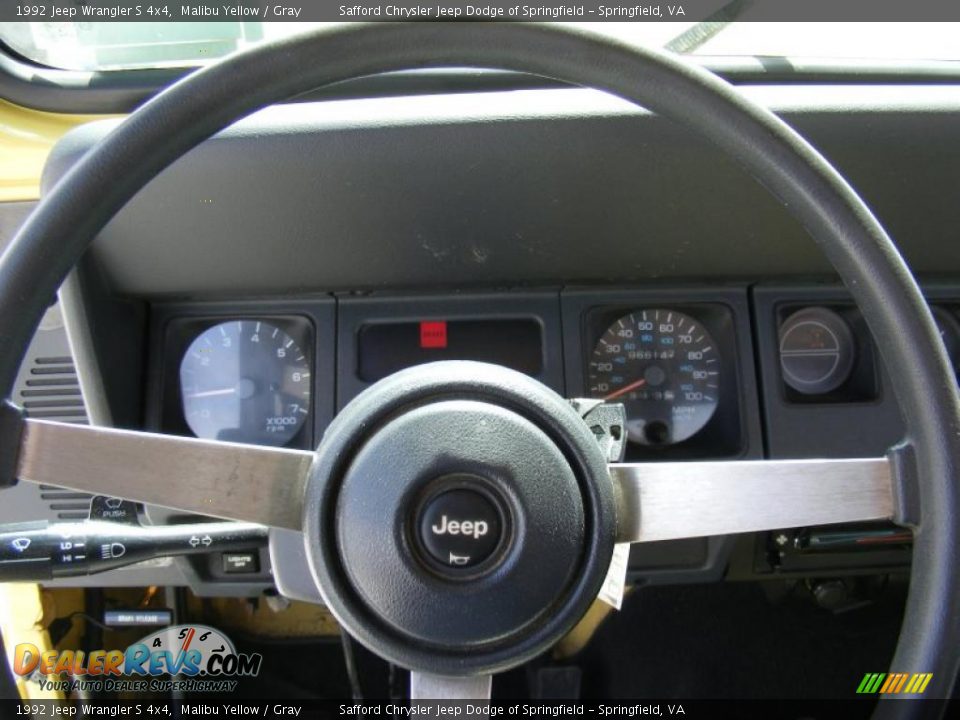 1992 Jeep Wrangler S 4x4 Malibu Yellow / Gray Photo #10