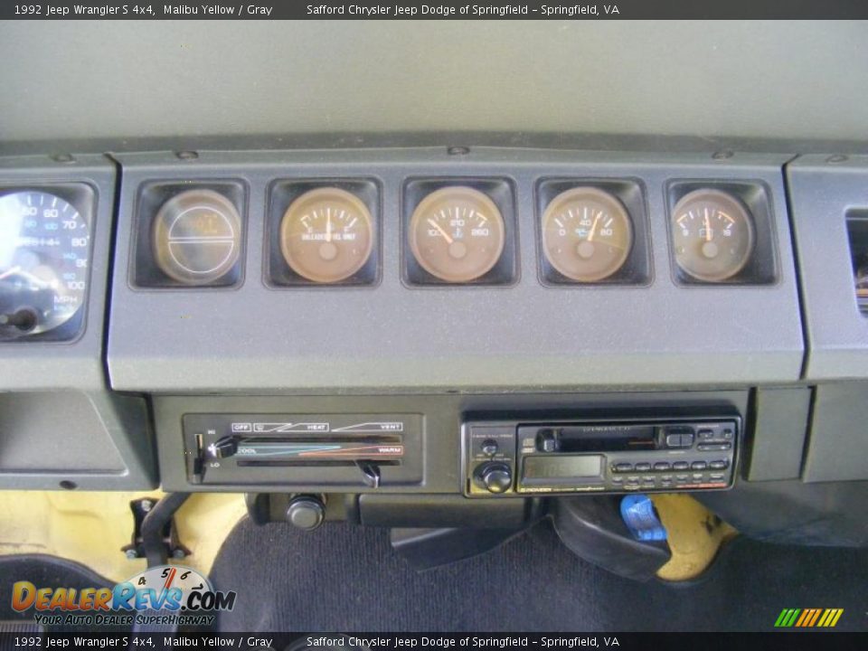 1992 Jeep Wrangler S 4x4 Malibu Yellow / Gray Photo #11