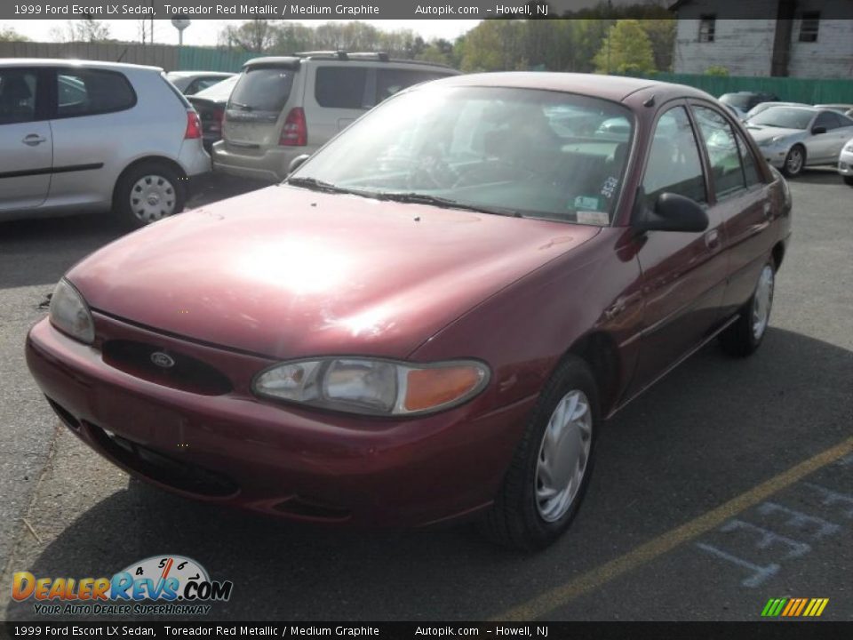 1999 Ford Escort LX Sedan Toreador Red Metallic / Medium Graphite Photo #2