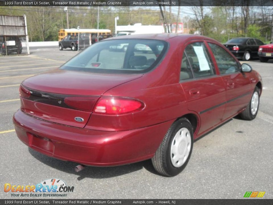 1999 Ford Escort LX Sedan Toreador Red Metallic / Medium Graphite Photo #5