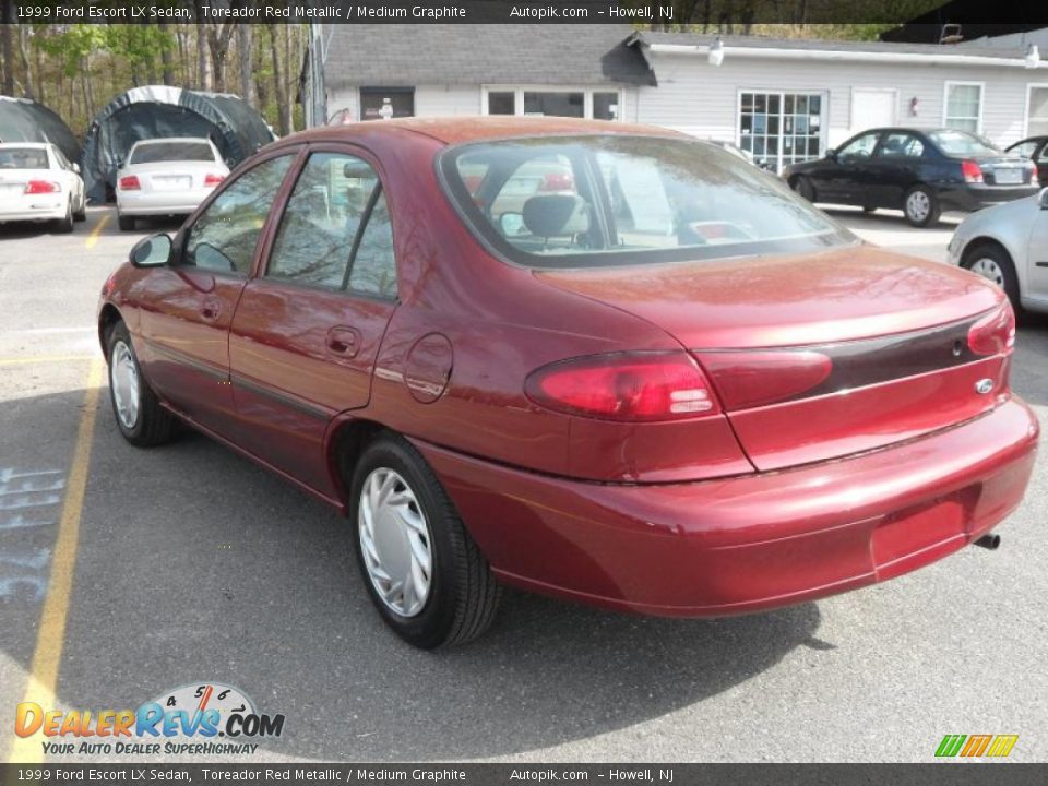 1999 Ford Escort LX Sedan Toreador Red Metallic / Medium Graphite Photo #7