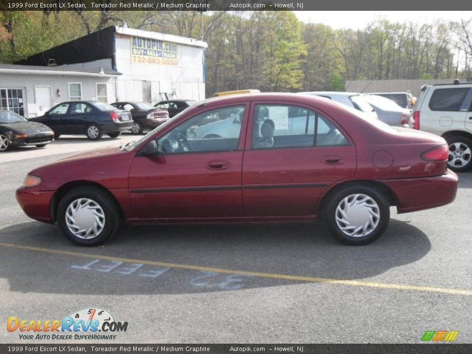 1999 Ford Escort LX Sedan Toreador Red Metallic / Medium Graphite Photo #8