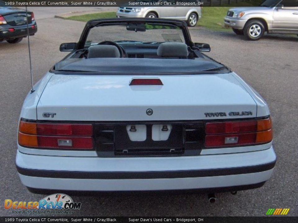 1989 Toyota Celica GT Convertible Super White / Gray/Black Photo #7