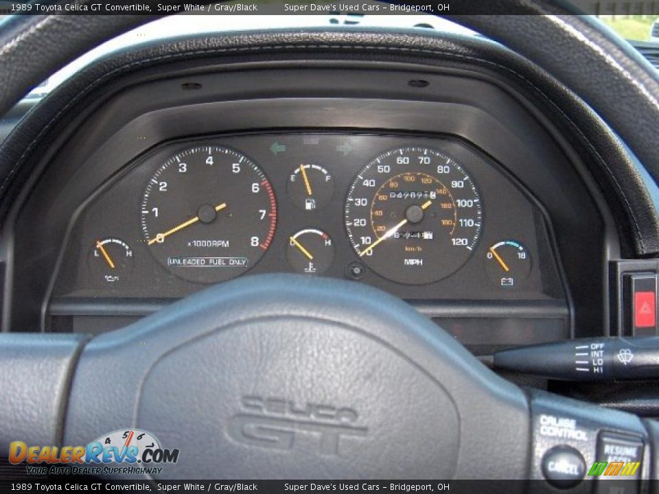 1989 Toyota Celica GT Convertible Super White / Gray/Black Photo #18