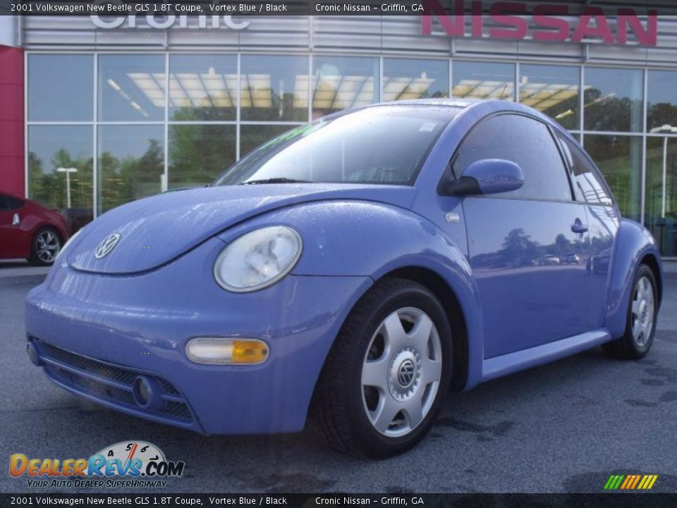 2001 Volkswagen New Beetle GLS 1.8T Coupe Vortex Blue / Black Photo #1